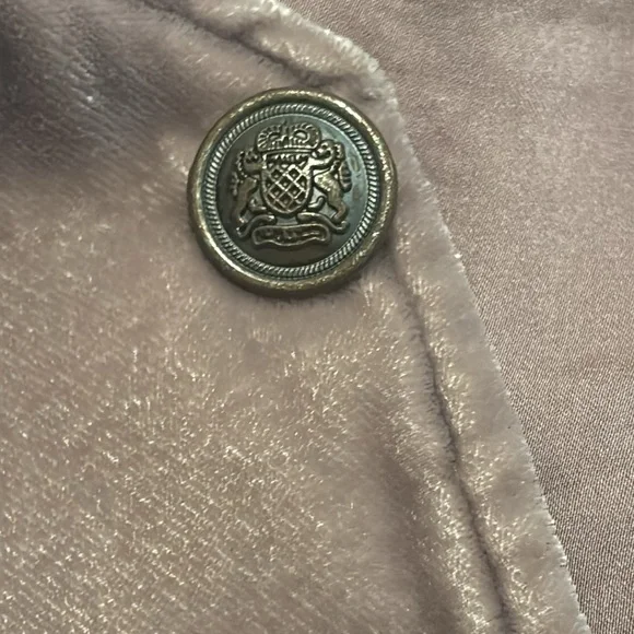 Free People rose mauve open velvet vest w/admirial buttons SZ M boho chic - Picture 13 of 13